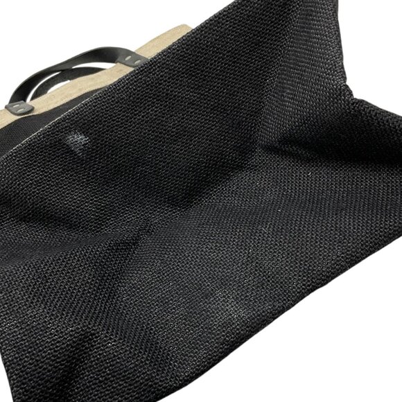 Apolis Jute Market Bag Tall Black Hamilton Bermuda Leather Handles - Picture 10 of 10